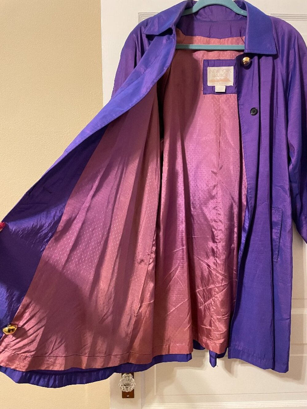 Vintage Iridescent Purple Button-up Coat